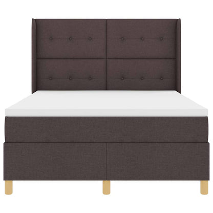 Letto a molle con testiera Marrone Scuro 140 x 200 cm Tessuto | homemem39
