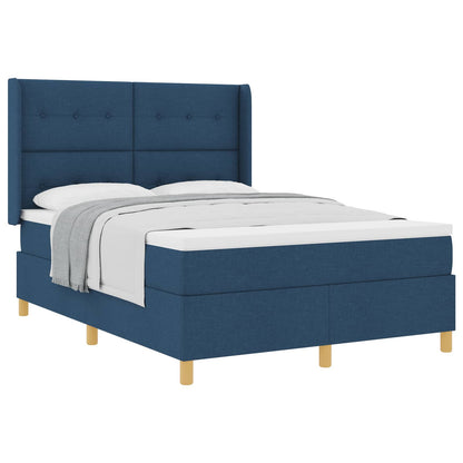 Letto a molle con testiera Blu 140 x 200 cm Tessuto | homemem39