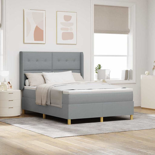 Letto a molle con testiera Grigio chiaro 160 x 200 cm Tessuto | homemem39