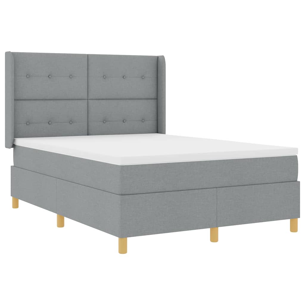 Letto a molle con testiera Grigio chiaro 160 x 200 cm Tessuto | homemem39