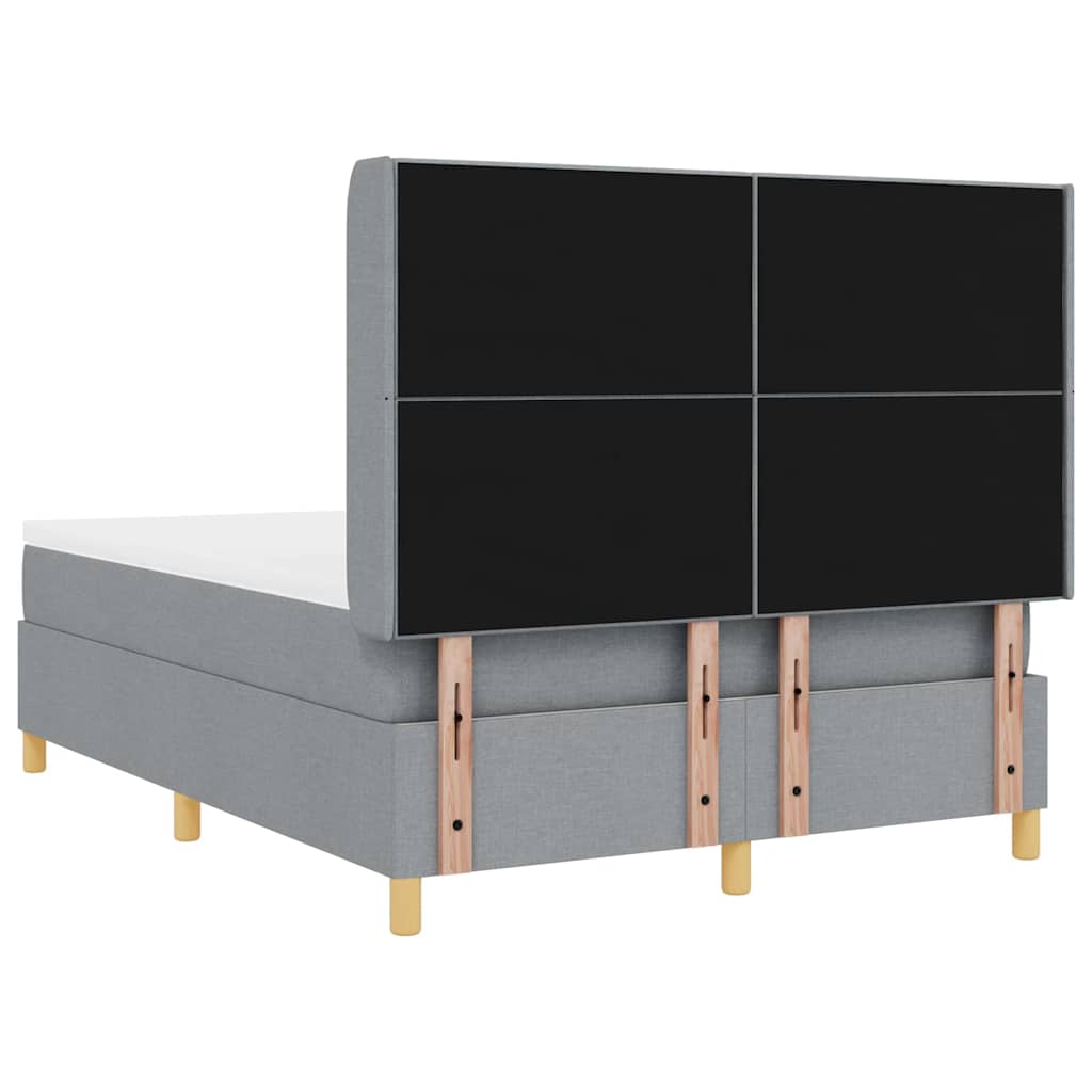 Letto a molle con testiera Grigio chiaro 160 x 200 cm Tessuto | homemem39