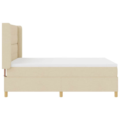 Letto a molle con materasso Crema 160 x 200 cm Tessuto