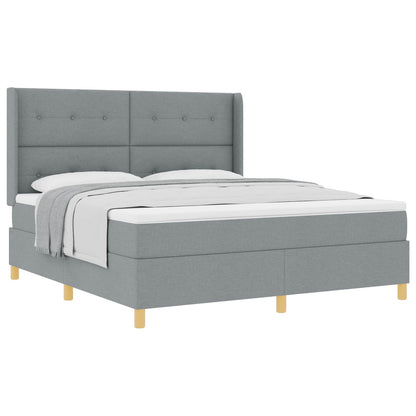 Letto a molle con materasso Grigio chiaro 180 x 200 cm Tessuto