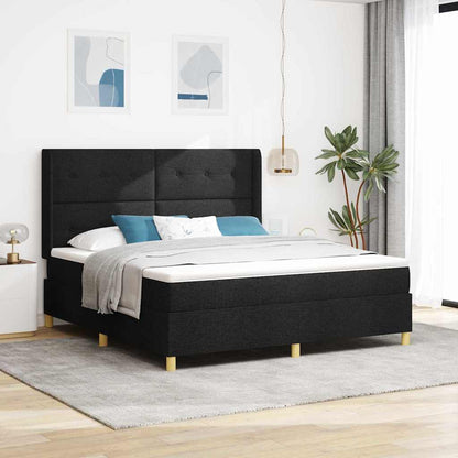 Letto a molle con testiera Nero 180 x 200 cm Tessuto | homemem39