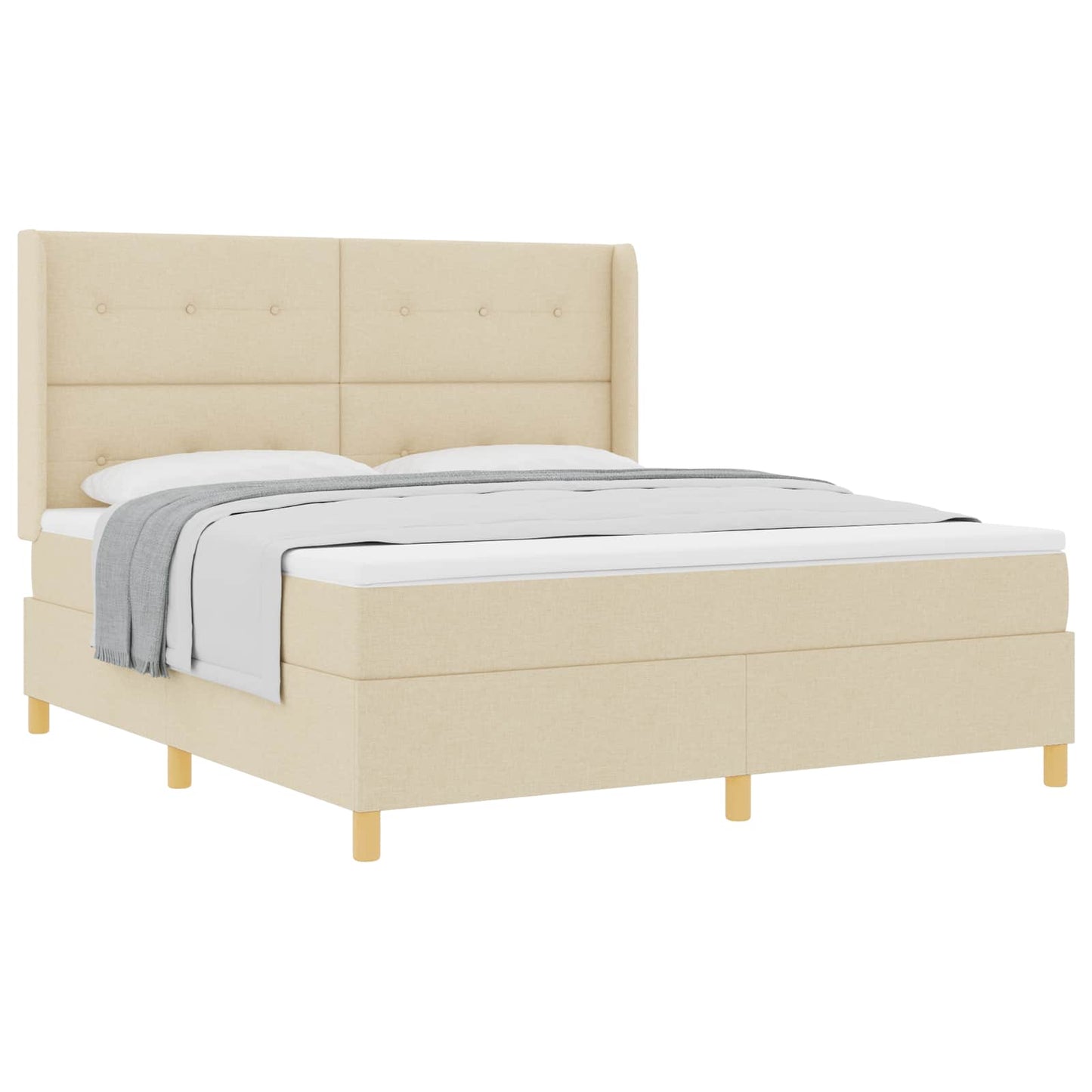 Letto a molle con testiera Crema 180 x 200 cm Tessuto | homemem39