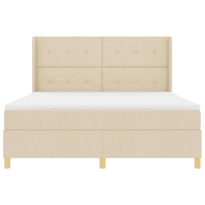 Letto a molle con testiera Crema 180 x 200 cm Tessuto | homemem39