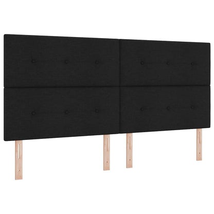 Letto a molle con testiera Nero 200 x 200 cm Tessuto | homemem39