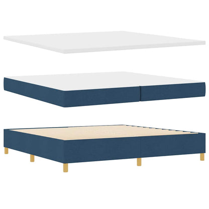 Letto a molle con testiera Blu 200 x 200 cm Tessuto | homemem39