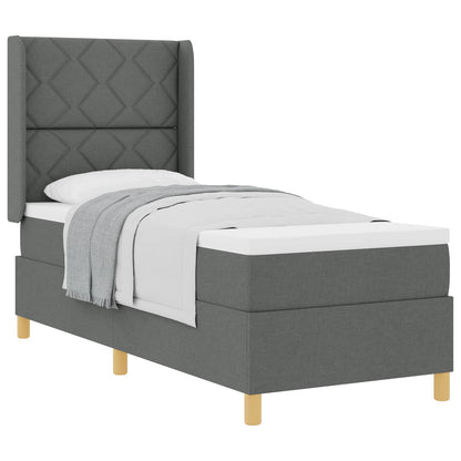 Letto a molle con testiera Grigio scuro 80 x 200 cm Tessuto | homemem39