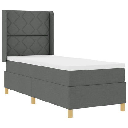 Letto a molle con testiera Grigio scuro 80 x 200 cm Tessuto | homemem39