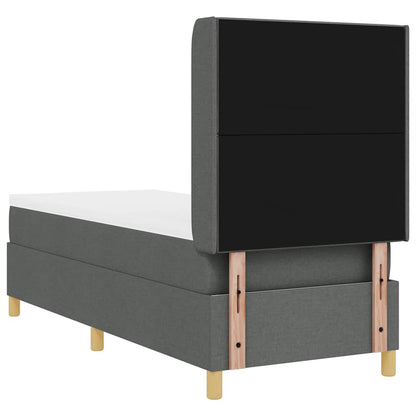 Letto a molle con testiera Grigio scuro 80 x 200 cm Tessuto | homemem39
