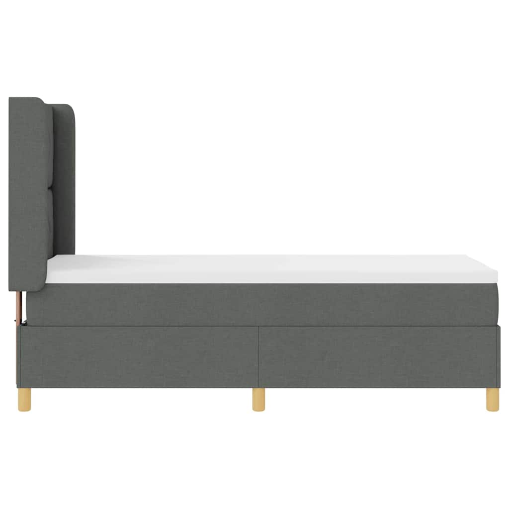 Letto a molle con testiera Grigio scuro 80 x 200 cm Tessuto | homemem39