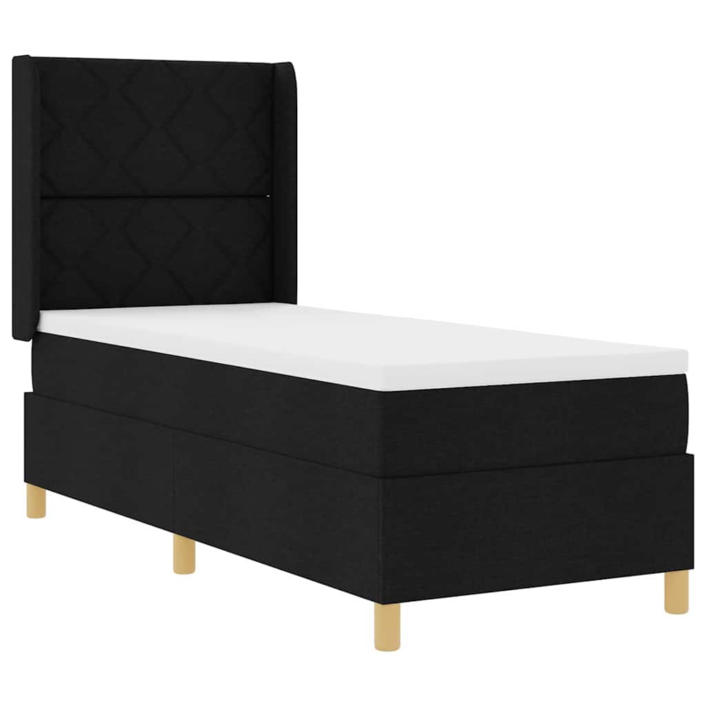 Letto a molle con testiera Nero 80 x 200 cm Tessuto | homemem39