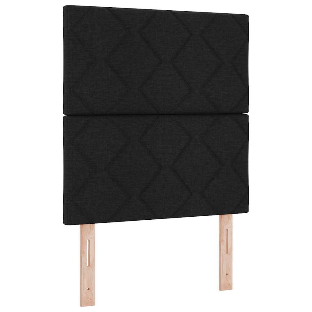 Letto a molle con testiera Nero 80 x 200 cm Tessuto | homemem39