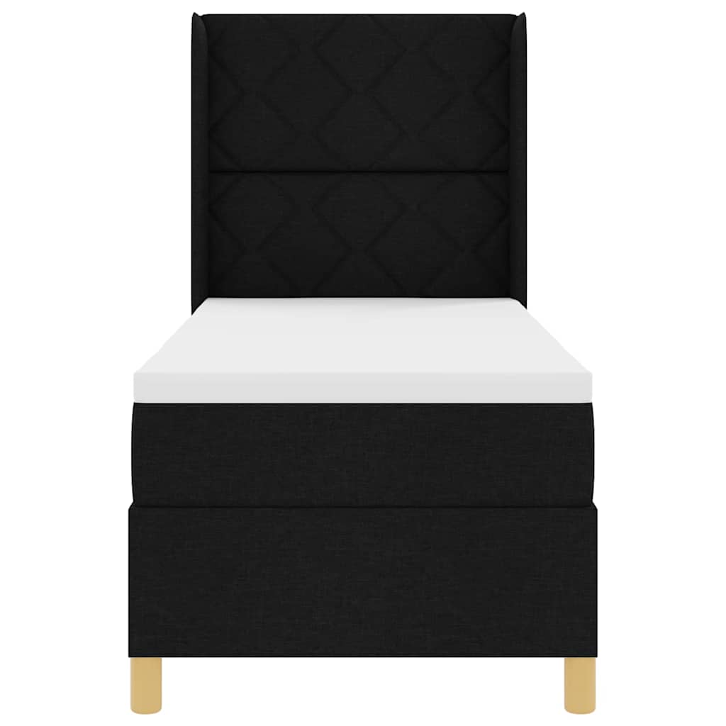 Letto a molle con testiera Nero 80 x 200 cm Tessuto | homemem39