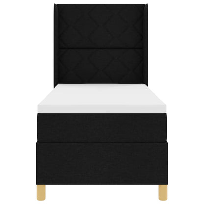 Letto a molle con testiera Nero 80 x 200 cm Tessuto | homemem39