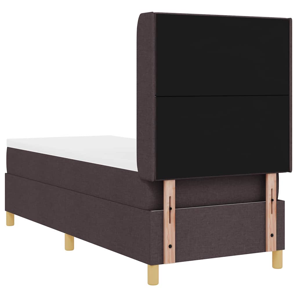 Letto a molle con testiera Marrone Scuro 80 x 200 cm Tessuto