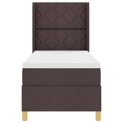 Letto a molle con testiera Marrone Scuro 80 x 200 cm Tessuto