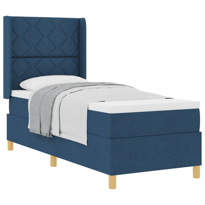 Letto a molle con testiera Blu 80 x 200 cm Tessuto | homemem39