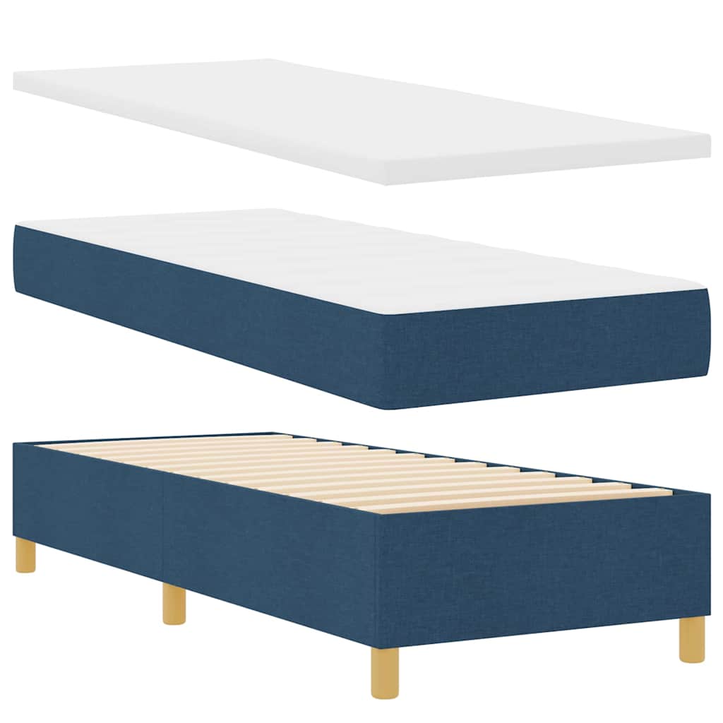 Letto a molle con testiera Blu 80 x 200 cm Tessuto | homemem39