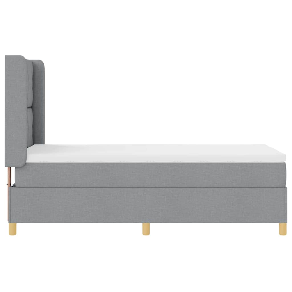Letto a molle con testiera Grigio chiaro 100 x 200 cm Tessuto | homemem39