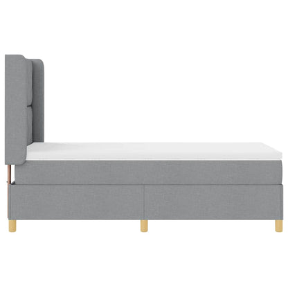 Letto a molle con testiera Grigio chiaro 100 x 200 cm Tessuto | homemem39