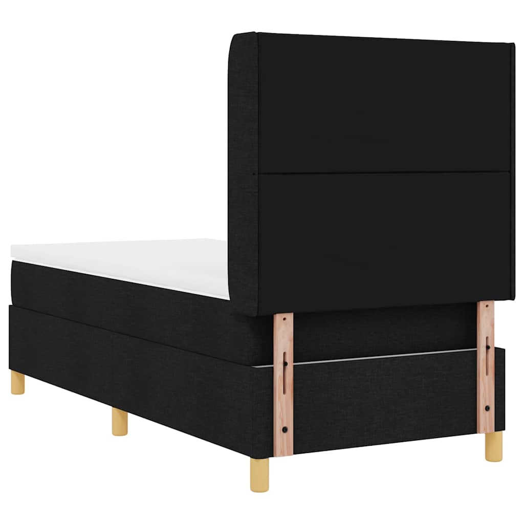 Letto a molle con testiera Nero 100 x 200 cm Tessuto | homemem39