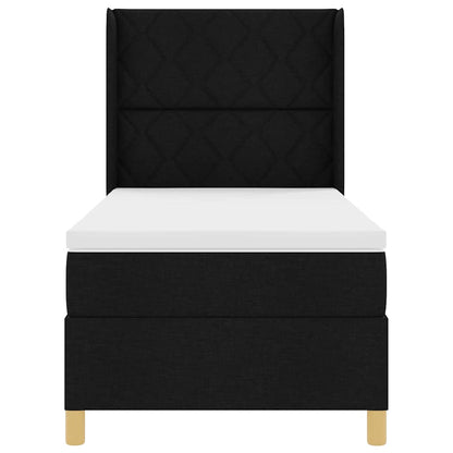 Letto a molle con testiera Nero 100 x 200 cm Tessuto | homemem39