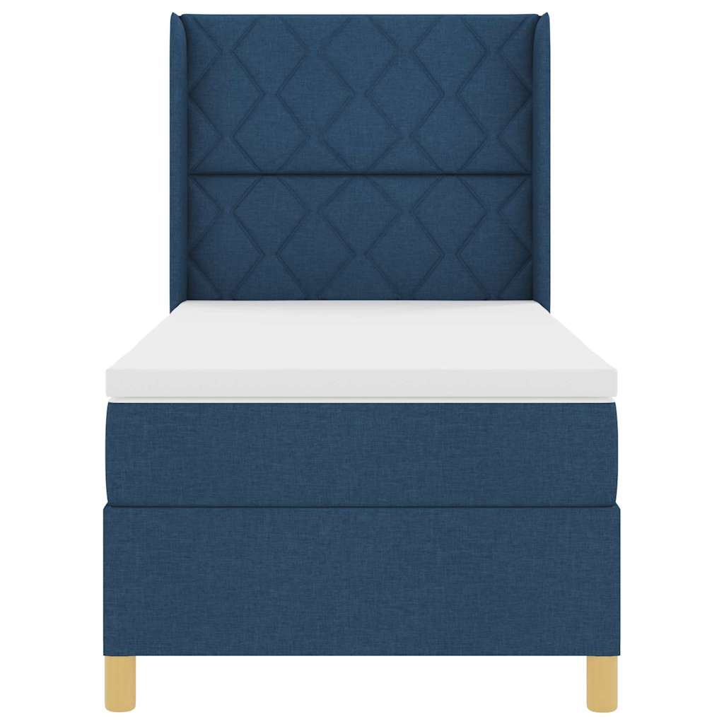 Letto a molle con testiera Blu 100 x 200 cm Tessuto | homemem39
