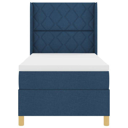 Letto a molle con testiera Blu 100 x 200 cm Tessuto | homemem39