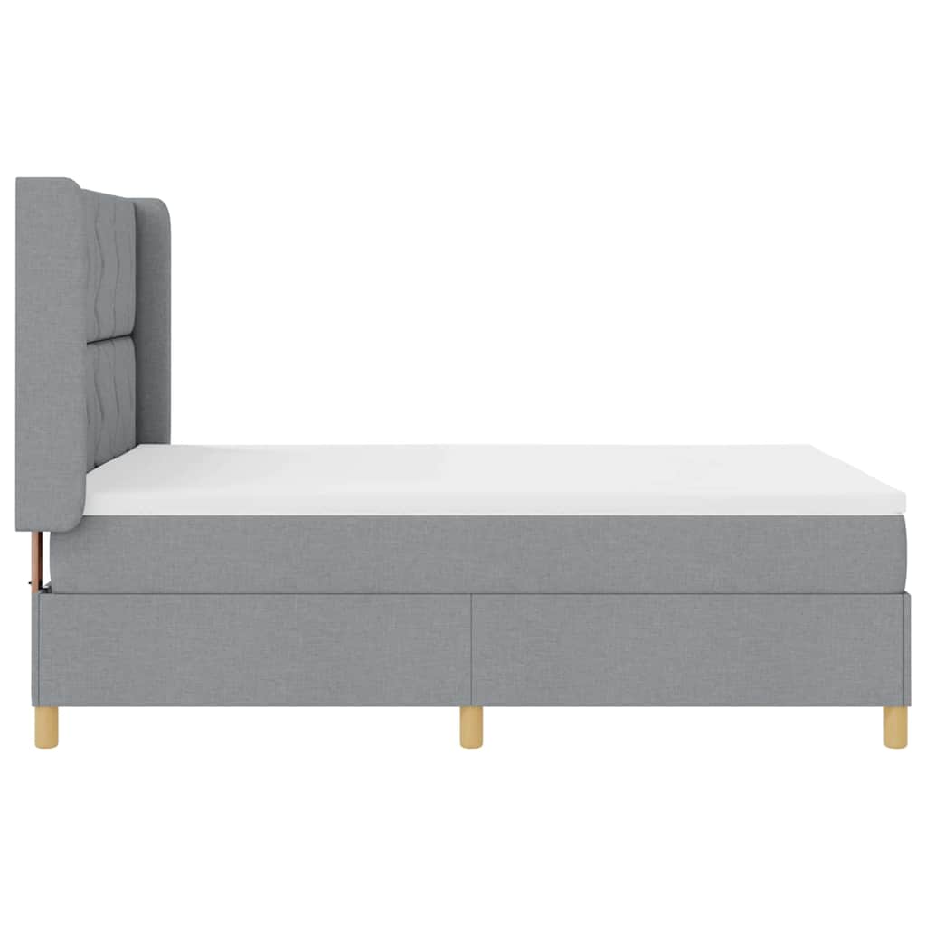 Letto a molle con testiera Grigio chiaro 140 x 190 cm Tessuto | homemem39