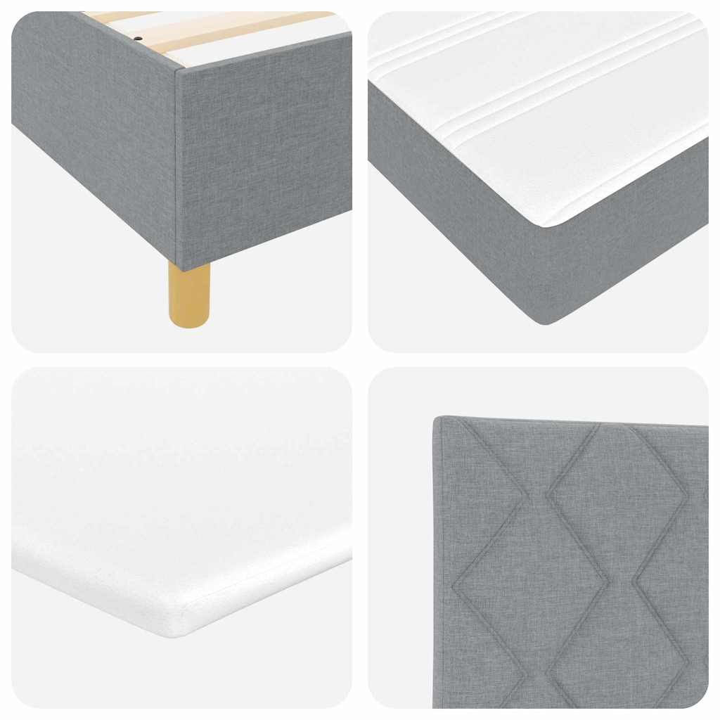 Letto a molle con testiera Grigio chiaro 140 x 200 cm Tessuto | homemem39