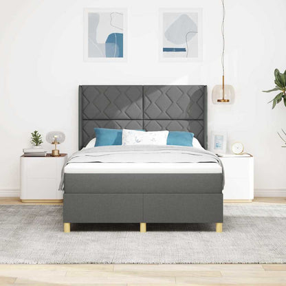 Letto a molle con testiera Grigio scuro 160 x 200 cm Tessuto | homemem39