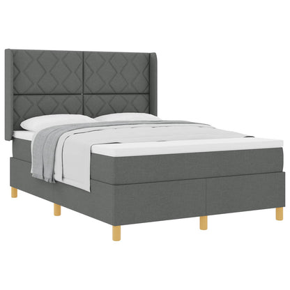 Letto a molle con testiera Grigio scuro 160 x 200 cm Tessuto