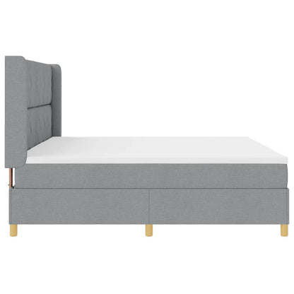 Letto a molle con testiera Grigio chiaro 200 x 200 cm Tessuto | homemem39