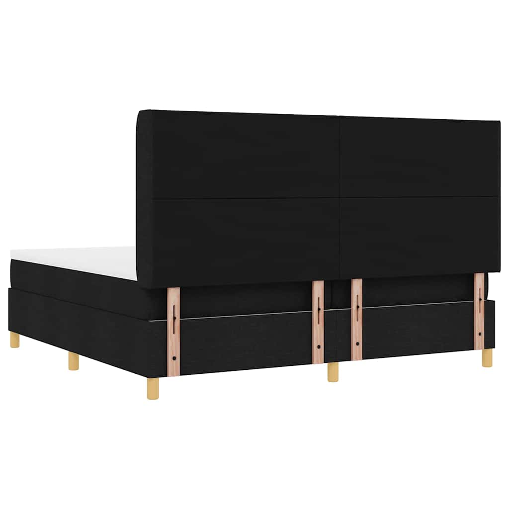Letto a molle con testiera Nero 200 x 200 cm Tessuto | homemem39