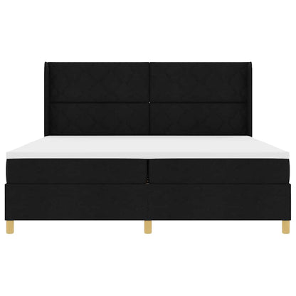 Letto a molle con testiera Nero 200 x 200 cm Tessuto | homemem39