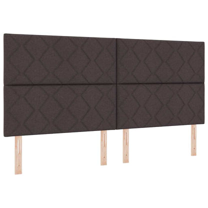 Letto a molle con testiera Marrone Scuro 200 x 200 cm Tessuto | homemem39