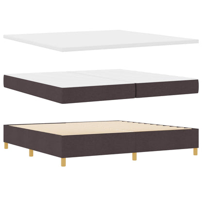 Letto a molle con testiera Marrone Scuro 200 x 200 cm Tessuto
