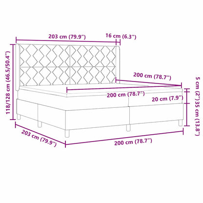 Letto a molle con testiera Marrone Scuro 200 x 200 cm Tessuto | homemem39