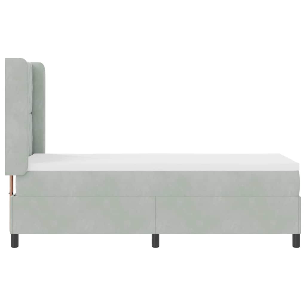 Letto a molle con materasso Grigio chiaro 80 x 200 cm Velluto | homemem39