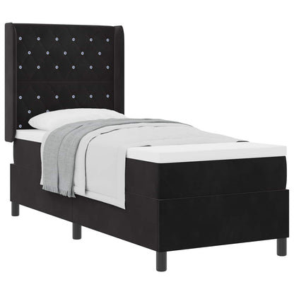 Letto a molle con materasso Nero 80 x 200 cm Velluto | homemem39