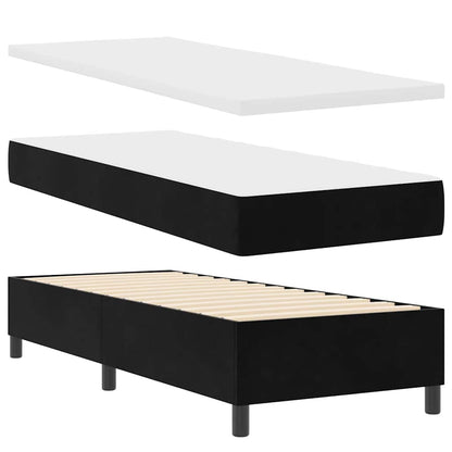 Letto a molle con materasso Nero 80 x 200 cm Velluto | homemem39