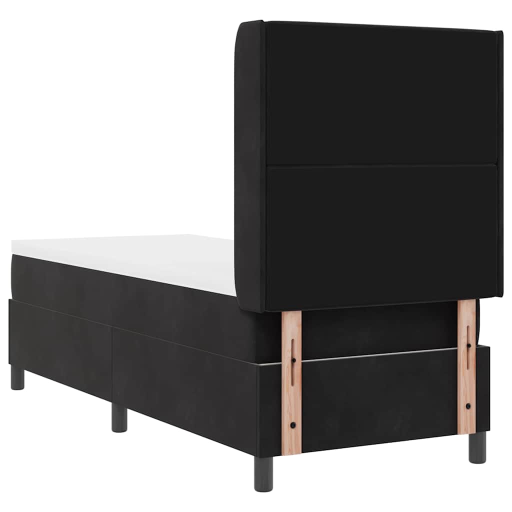 Letto a molle con materasso Nero 80 x 200 cm Velluto | homemem39