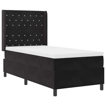 Letto a molle con materasso Nero 90 x 200 cm Velluto | homemem39