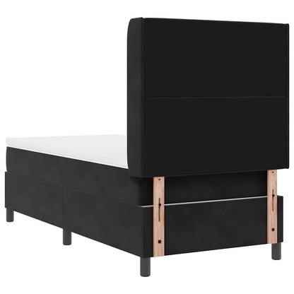 Letto a molle con materasso Nero 90 x 200 cm Velluto | homemem39