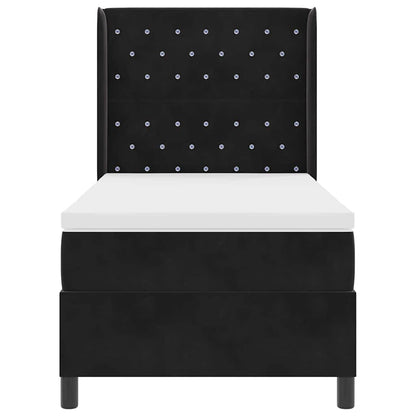 Letto a molle con materasso Nero 90 x 200 cm Velluto | homemem39