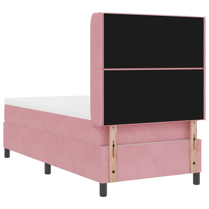 Letto a molle con materasso Rosa 100 x 200 cm Velluto | homemem39