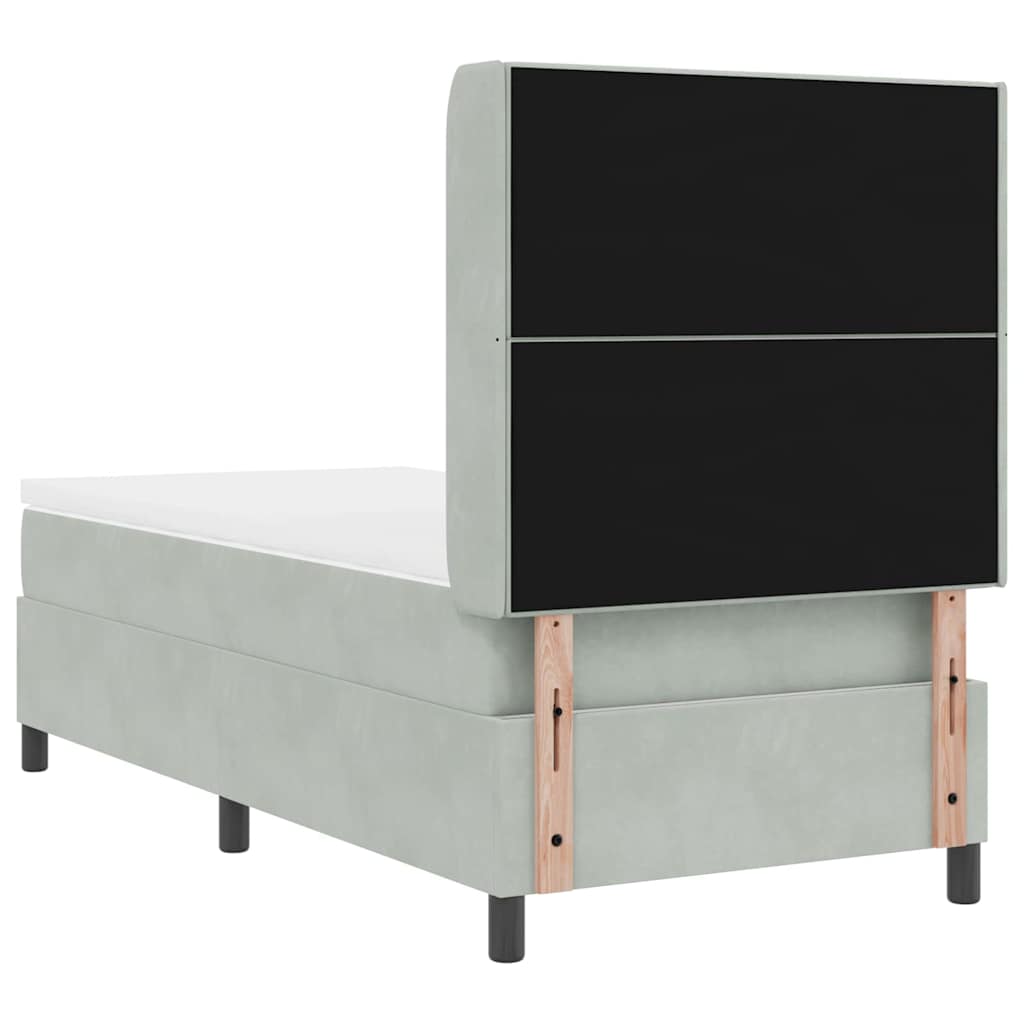 Letto a molle con testiera Grigio chiaro 80 x 200 cm Velluto | homemem39