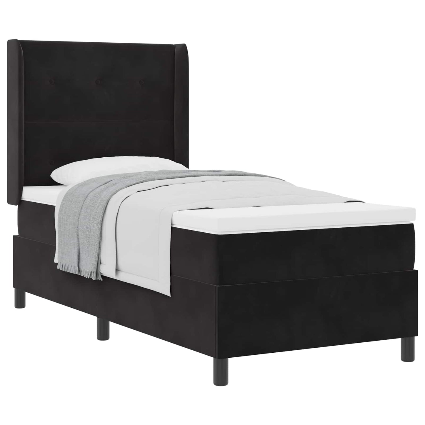 Letto a molle con testiera Nero 80 x 200 cm Velluto | homemem39